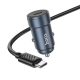 Автомобільний зарядний пристрій HOCO Z57 Glorious single-port PD30W car charger set (C to C) Metal Gray