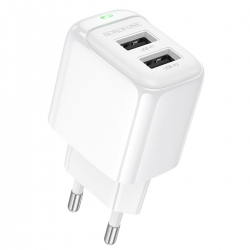 Мережевий зарядний пристрій BOROFONE BAS41A Potential dual-port charger White