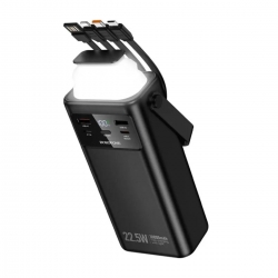 Зовнішній акумулятор BOROFONE BJ65 High 22.5W+PD20W+four-cables power bank(30000mAh) Black