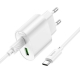 Мережевий зарядний пристрій з кабелем HOCO C109A(PD20W+QC3.0) Fighter PD20W+QC3.0 charger set(C to C) White