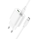 Мережевий зарядний пристрій з кабелем HOCO C109A(PD20W+QC3.0) Fighter PD20W+QC3.0 charger set(C to C) White