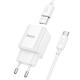 Мережевий зарядний пристрій з кабелем HOCO C145A Charm single port QC3.0 charger set(Type-C) White