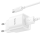 Мережевий зарядний пристрій з кабелем HOCO C145A Charm single port QC3.0 charger set(Type-C) White