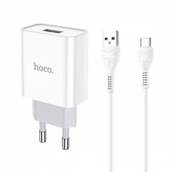Мережевий зарядний пристрій HOCO C81A Asombroso single port charger set(Type-C) White