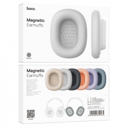 Амбушури магнітні для навушників HOCO W65/W65 Plus magnetic earmuffs Silver
