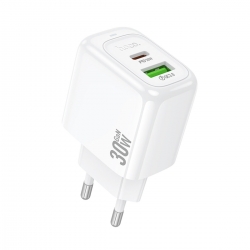 Мережевий зарядний пристрій HOCO CS55A Surplus PD30W+QC3.0 charger White
