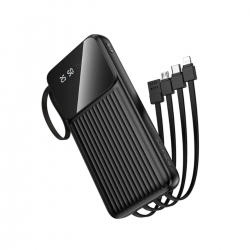 Зовнішній акумулятор BOROFONE BJ76 Smart power bank with 4 cables(10000mAh) Black