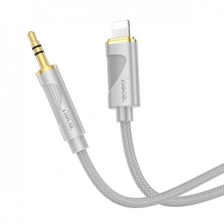 Аудіокабель HOCO UPA30 iP to 3.5mm male, nylon braid, 1m, Gray