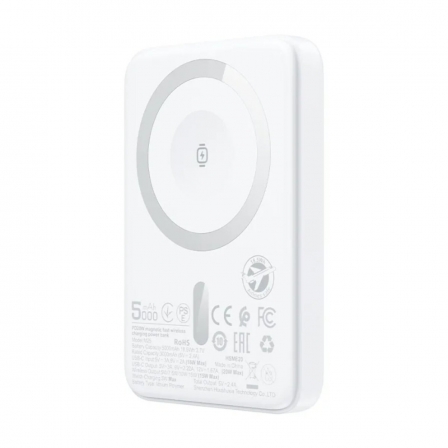 Зовнішній акумулятор ACEFAST M25-5000 PD20W magnetic fast wireless charging power bank White