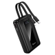 Зовнішній акумулятор HOCO J162A Full power 22.5W+PD20W fully compatible power bank with two cables(20000mAh) Black