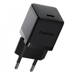 Мережевий зарядний пристрій з кабелем Baseus Palm Fast Charger 1C 20W EU Cosmic Black  set USB-C to iP 20W 1m