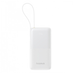 Зовнішній акумулятор Baseus Bipow 2 Digital Display Power Bank With Built-in USB-C Cable 20000mah 20W Moon White
