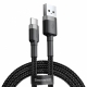 Кабель USB Type-C Baseus Сafule Cable USB For Type-C 2A 2M Gray+Black (CATKLF-CG1)