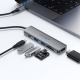 USB-хаб ACEFAST J18 USB-C 6-in-1 HUB docking station Metal Gray