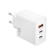 Мережевий зарядний пристрій WIWU 65W Essen GaN Fast Charger 1A+2C Wi-G005 EU White