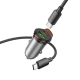 Автомобільний зарядний пристрій HOCO NZ16A Rigorous 43W dual port PD25W+QC3.0 car charger set(C to C) Metal Grey