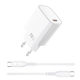 Мережевий зарядний пристрій з кабелем WIWU 20W Essen GaN Fast Charger+ Cable Combo Wi-G007 C-C EU White