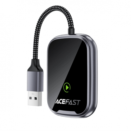 Адаптер ACEFAST QC1 CarPlay wireless adapter for car Metal Gray