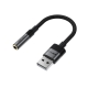 Аудіокабель ACEFAST J13 USB-A to 3.5mm female, nylon braid, 0.15m, Black