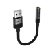 Аудіокабель ACEFAST J13 USB-A to 3.5mm female, nylon braid, 0.15m, Black