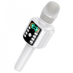 Портативна колонка-мікрофон HOCO L24 Shine karaoke microphone, 5W, White