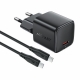 Мережевий зарядний пристрій з кабелем ACEFAST A117 PD20W mini GaN fast charger set(P16),black  Black