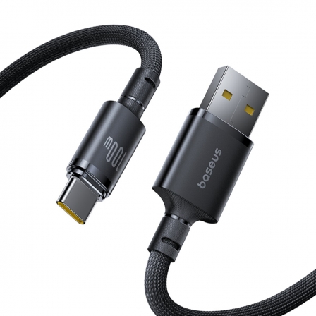 Кабель Baseus New Braided Fast Charging Cable USB-A to USB-C 100W/7.5W 1m Cosmic Black