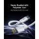 Кабель Baseus New Braided Fast Charging Cable USB-A to USB-C 100W/7.5W 1m Cosmic Black