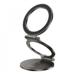 Автотримач для телефона HOCO H102 Whale magnetic ring holder(multi-scene) Metal Grey