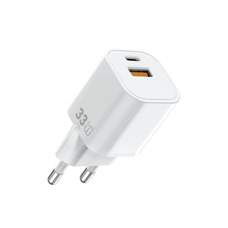 Мережевий зарядний пристрій WIWU 33W Cube GaN Fast Charger A+C Wi-G017 EU White