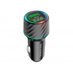 Автомобільний зарядний пристрій BOROFONE BZ21A Brilliant 36W dual port QC3.0 car charger Black