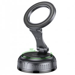 Автотримач для телефона HOCO H92 High vacuum suction cup magnetic holder(universal) Black Metal Gray