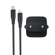Мережевий зарядний пристрій з кабелем ACEFAST A118 PD30W mini GaN USB-C fast charger set (P16) Black