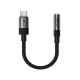 Аудіокабель ACEFAST J12 Type-C to 3.5mm female, nylon braid, 0,15m, Black