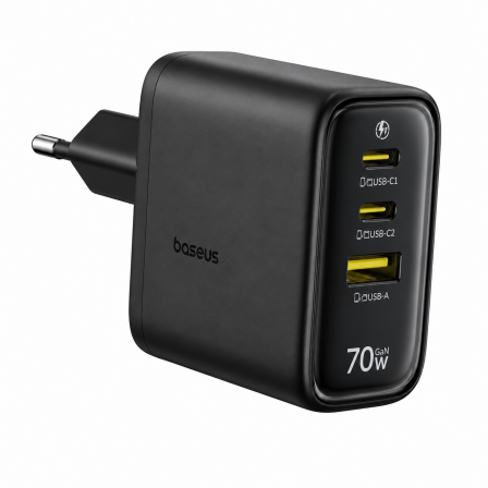 Мережевий зарядний пристрій Baseus Gan6 70w EnerFill FE22 2C+U (E0123500)