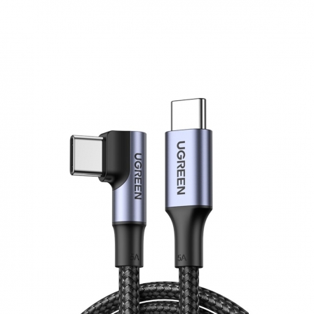 Кабель UGREEN US334 USB-C to USB-C PD Fast Charging 90 Degree Cable 5A Max Black 2m