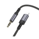Аудіокабель BOROFONE BL24 iP to 3.5mm male, nylon braid, 1m, Metal Grey