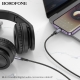 Аудіокабель BOROFONE BL24 iP to 3.5mm male, nylon braid, 1m, Metal Grey