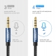Аудіокабель UGREEN AV118 3.5mm Male to 3.5mm Female, nylon braid, 2m Black