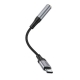 Аудiокабель HOCO LS36 Type-C to 3.5 female, nylon braid, 0.12m, Black