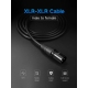 Аудіокабель UGREEN AV130 Cannon Male to Female Microphone Extension Audio Cable 1m (Black)(UGR-20708)