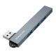 USB-хаб BOROFONE FH1 4-in-1 converter(USB to USB2.0*3+USB3.0) Metal Gray