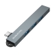 USB-хаб BOROFONE FH1A 4-in-1 converter(Type-C to USB2.0*3+USB3.0) Metal Gray