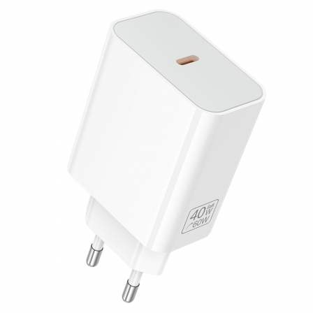 Мережевий зарядний пристрій BOROFONE BA109A Star single port PD40W charger (EU) White
