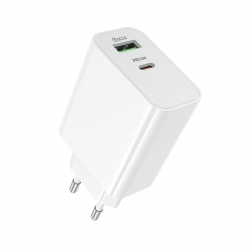 Мережевий зарядний пристрій BOROFONE BA106A Stellar PD20W+QC3.0 charger (EU) White