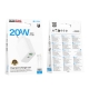 Мережевий зарядний пристрій з кабелем BOROFONE BA106A Stellar PD20W+QC3.0 charger set (C to iP) (EU) White