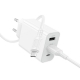 Мережевий зарядний пристрій з кабелем BOROFONE BA105A Stellar three-port charger set (Micro) (EU) White