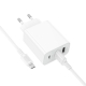 Мережевий зарядний пристрій з кабелем BOROFONE BA105A Stellar three-port charger set (Micro) (EU) White