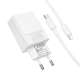 Мережевий зарядний пристрій з кабелем BOROFONE BAS73A Source single port PD20W charger set (C to iP) (EU) White