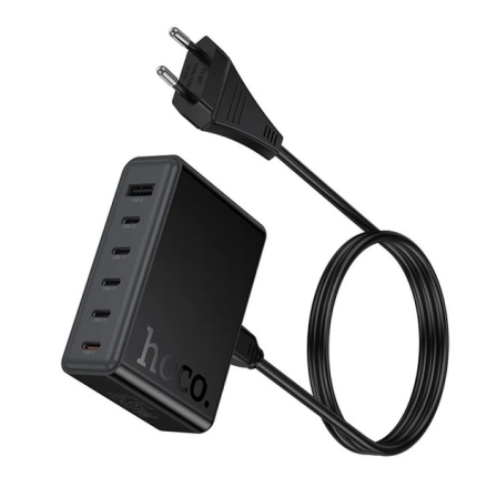 Зарядний пристрій Hoco C152A 1USB/5Type-C QC/PD 45W Black